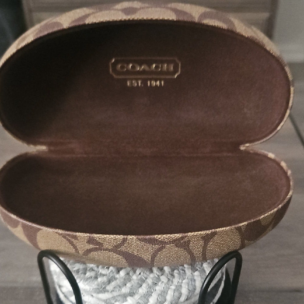 Coach Tan and Brown Eyeglass Case